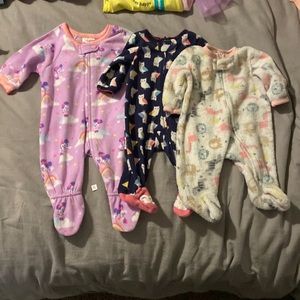 3 jumpsuits. 0-3 months.